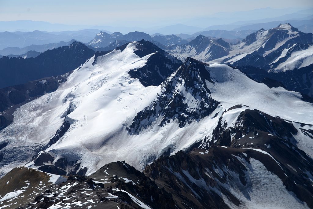 15 Horcones Glacier, Cerro de los Horcones And Cuerno In The Foreground With Cerro Pan de Azucar, Cerro El Tordillo, Cerro Piloto In The Distance From Aconcagua Camp 3 Colera